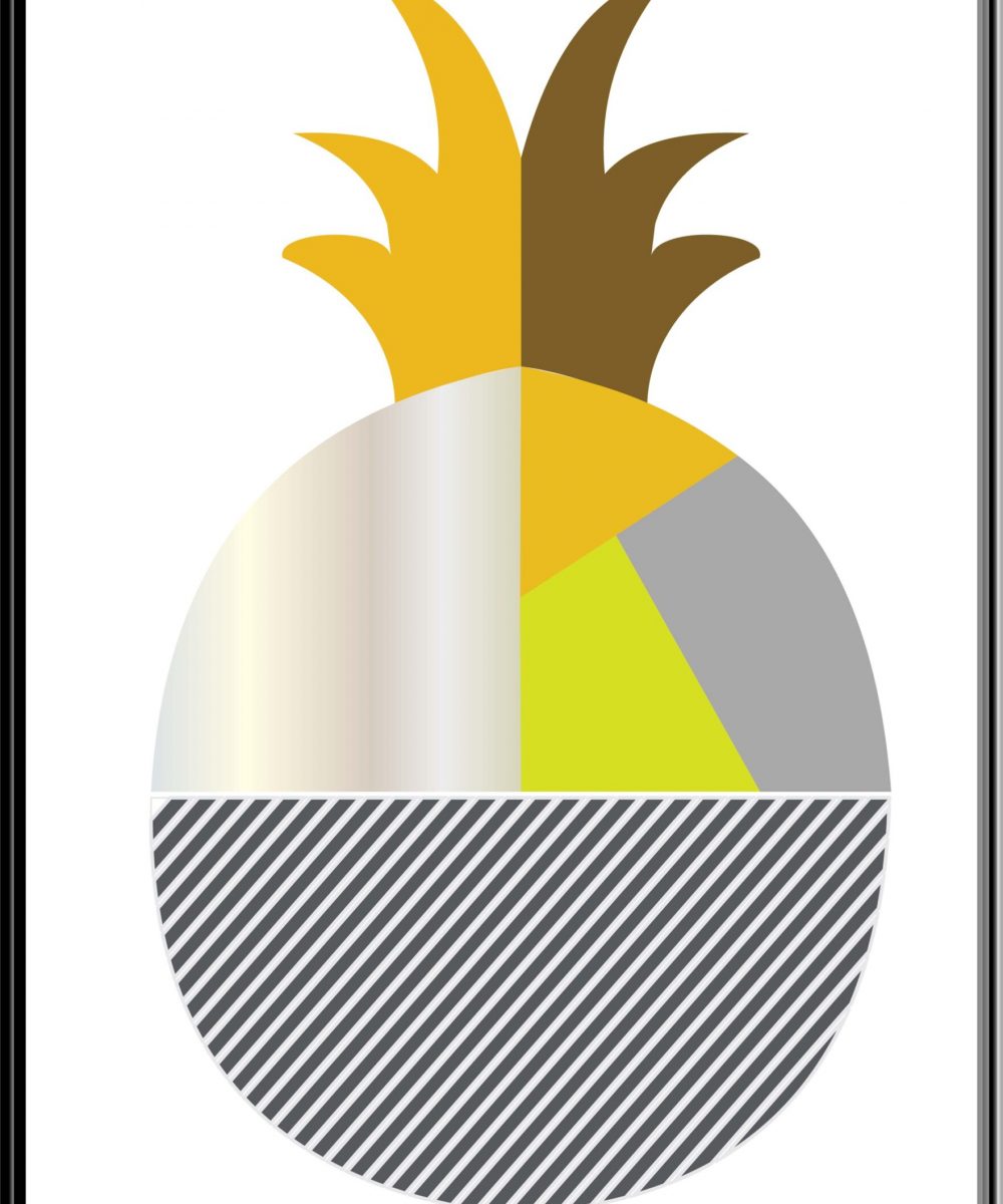 pineapple mock up with frame-